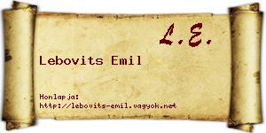 Lebovits Emil névjegykártya