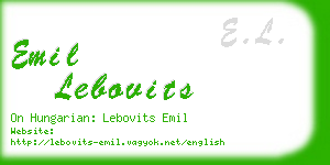 emil lebovits business card